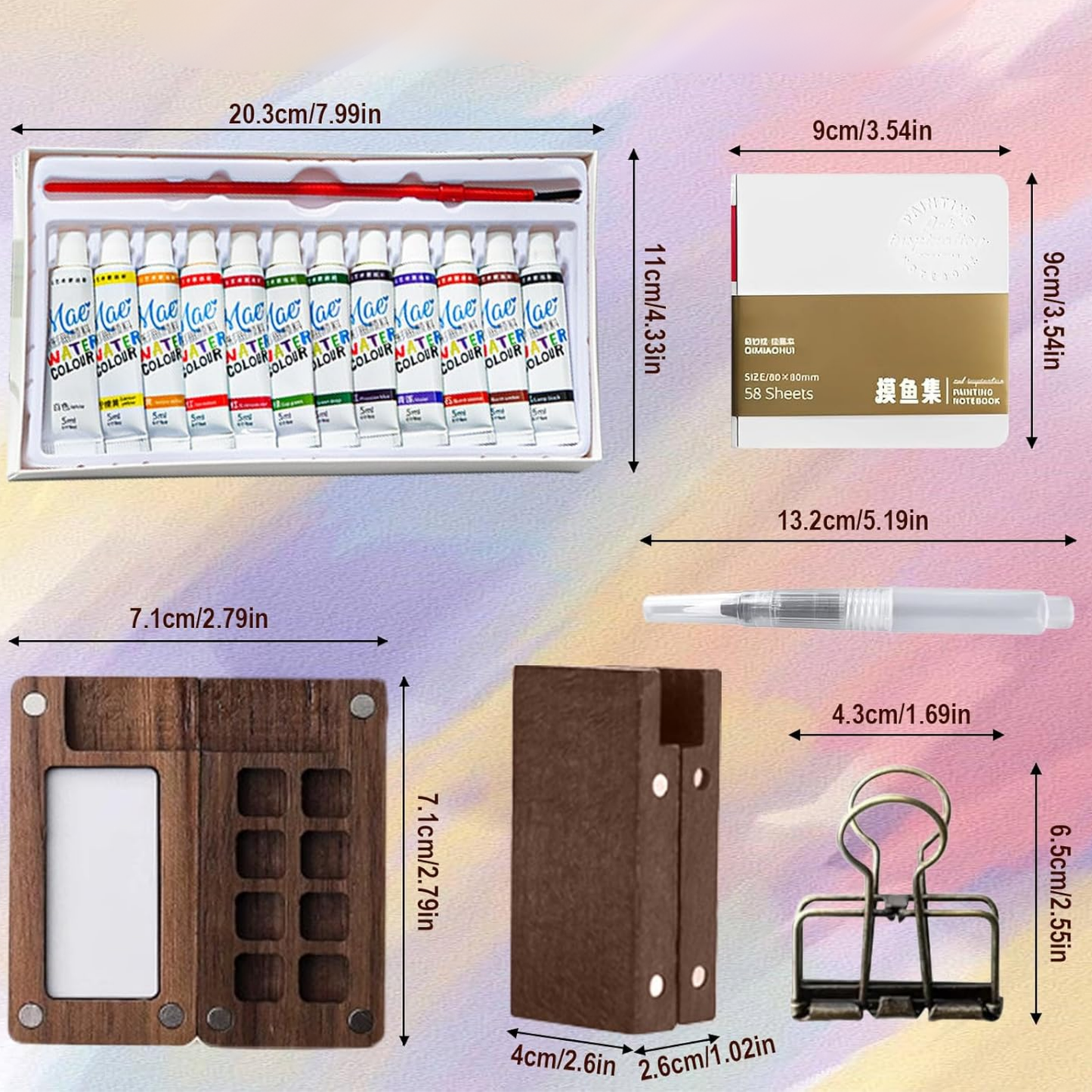 Kit de Acuarelas Portátil Mini