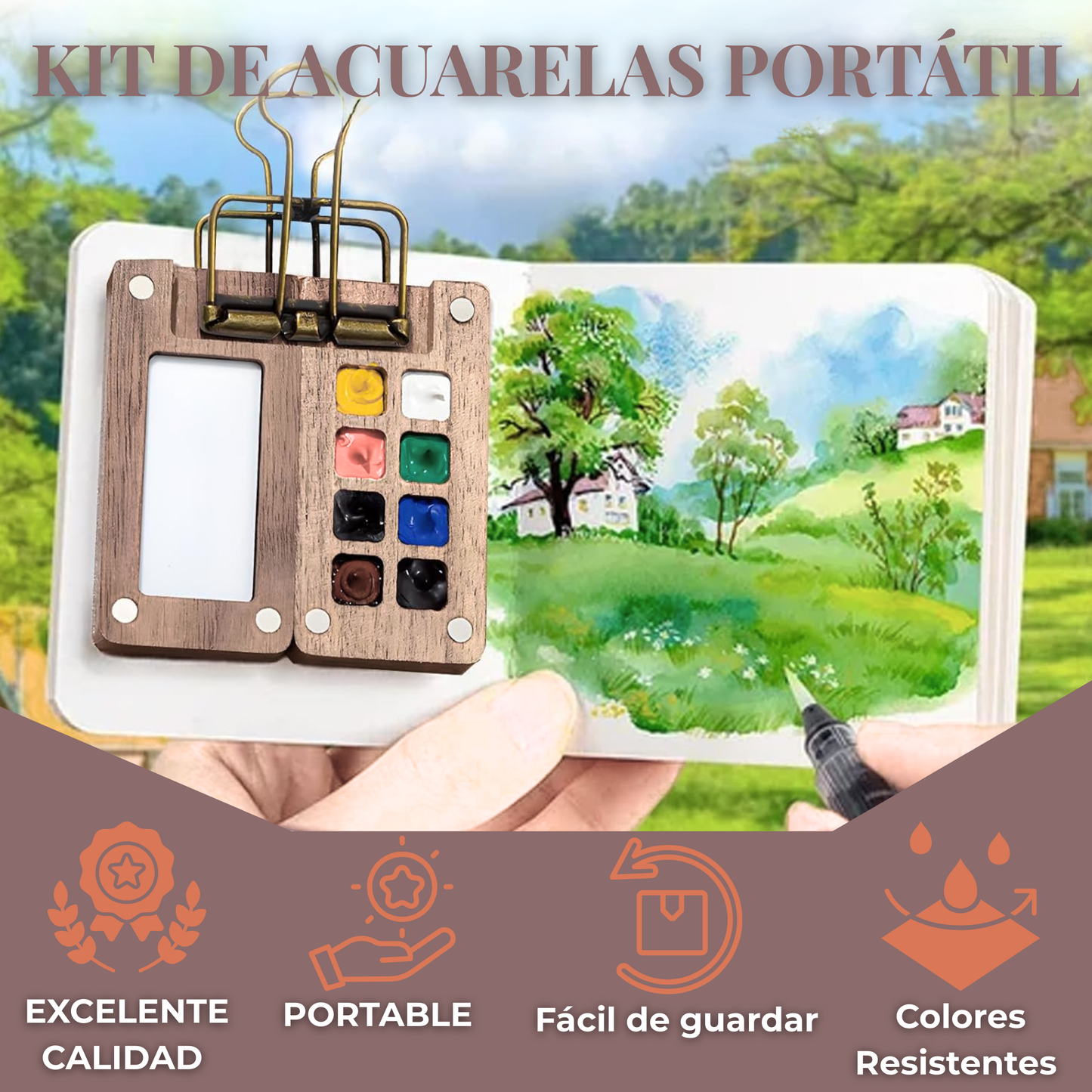 Kit de Acuarelas Portátil Mini